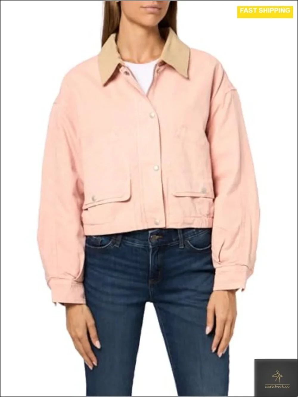 Women's Barn Jacket Cotton Snap Front Long Sleeve